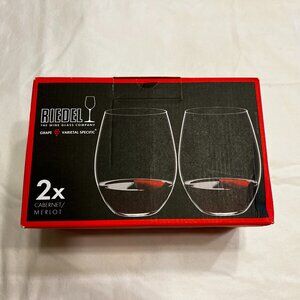 NEW Riedel O Wine Tumbler Cabernet/Merlot crystal wine glasses.